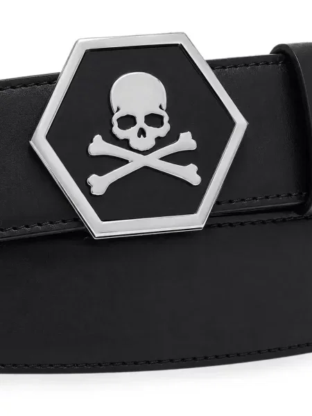 Cu centură curea Philipp Plein din piele negru