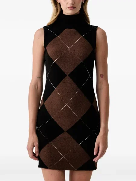 Rochie mini Dkny cu model argyle negru