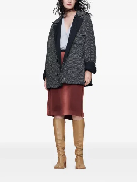 Geacă Maison Margiela cu model herringbone negru