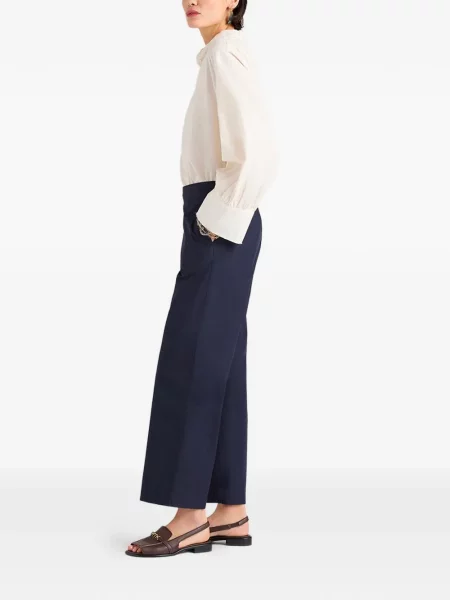 Pantaloni Momoni din poplin albastru