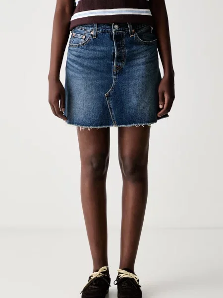 Levi's fustă creion DECONSTRUCTED albastru