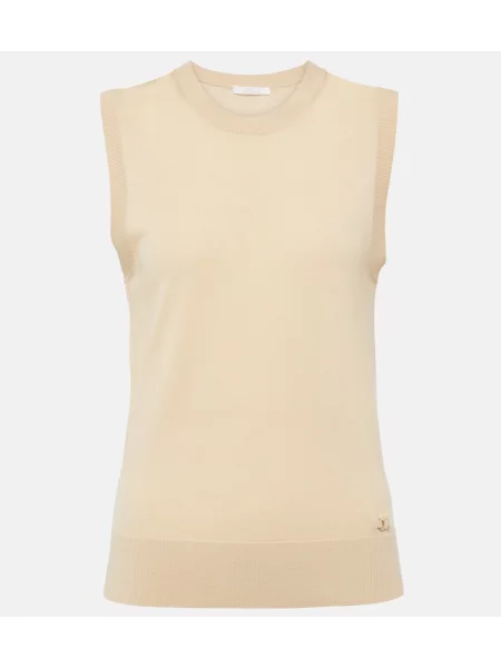 Pulover Chloé de lână bej