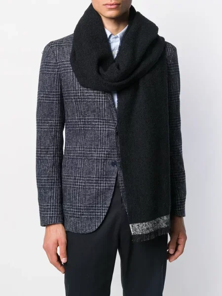 Fular Zanone cu model herringbone negru