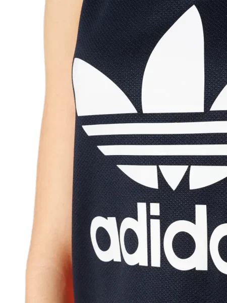 Legginsy Adidas do biegania z nadrukiem z dekoltem w serek czerwone