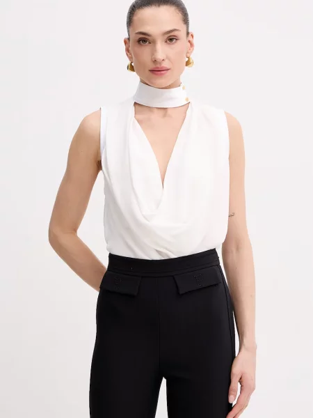 Elisabetta Franchi bluză cu vâscoză bej