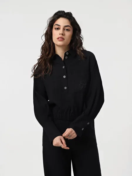 Вовняна Сорочка Emporio Armani темно-синій синя