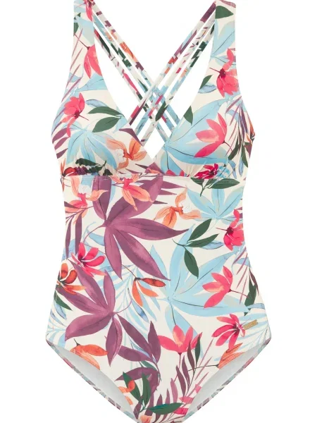 LASCANA Costum de baie întreg crem / deschis / lila / portocaliu albastru