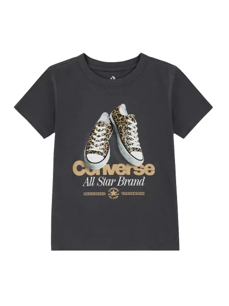 CONVERSE Tricou SNEAKER maro cappuccino / gri metalic / negru alb