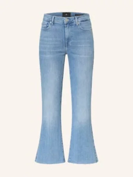 7 For All Mankind Dżinsy Cropped Dojo blau niebieskie