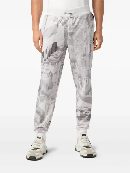 Pantaloni Philipp Plein alergare gri