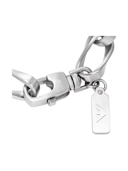 Emporio Armani bransoletka ze stali nierdzewnej Eagle Logo szara