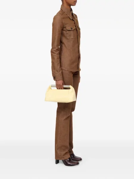 Кожена шопинг чанта Mm6 Maison Margiela жълто