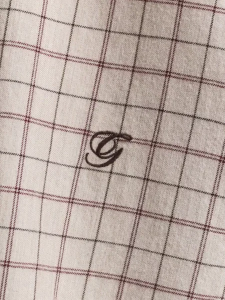 Картата фланелева сорочка Gant бежева