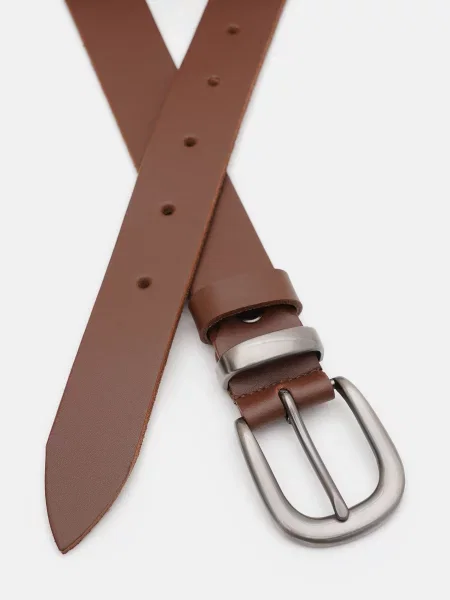 Кожаный ремень Borsa Leather с ремешками коричневый