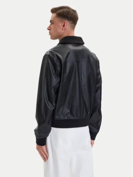 Kožne traperice Calvin Klein crna