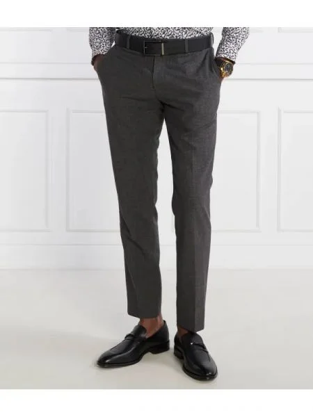 BOSS BLACK Pantaloni Genius cu adaos de lână negru