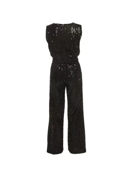 Pantaloni Maje cu paiete de catifea negru