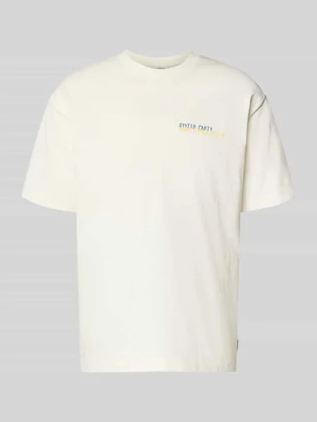T-shirt o kroju relaxed fit z czystej bawełny z nadrukiem z motywem Marc O'polo Denim biała