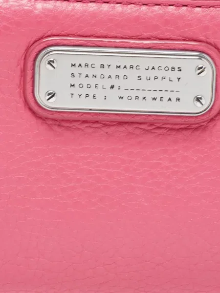 Portofel Marc By Marc Jacobs din piele cu autograf roz