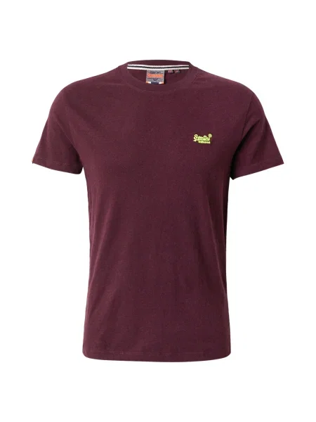 Superdry Tricou Essential verde limetă / bordeaux roșu