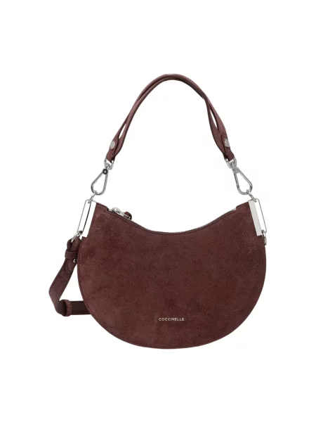 Torebka crossbody Coccinelle zamszowa brązowa