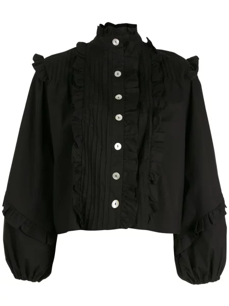 Koszula Olympiah z falbankami czarna