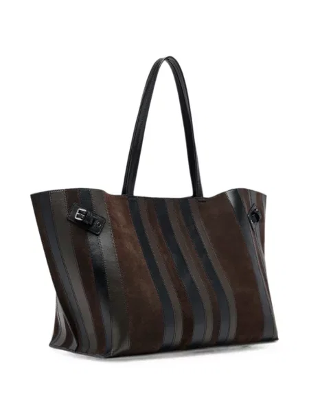 Ριγέ τσάντα shopper Proenza Schouler καφέ