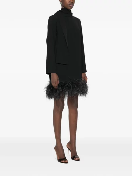 Rochie mini P.a.r.o.s.h. cu pene negru