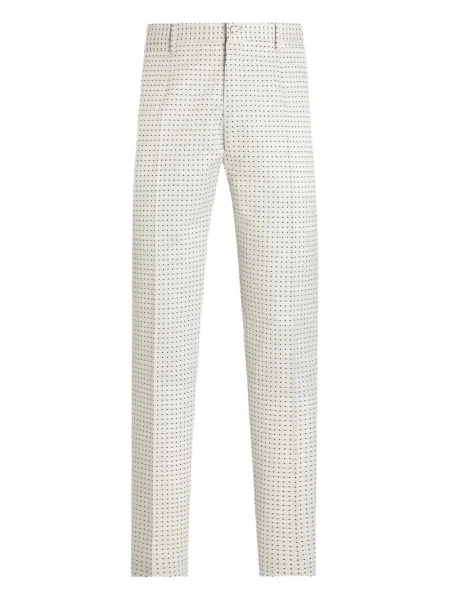 Pantaloni Dolce & Gabbana din jacard alb