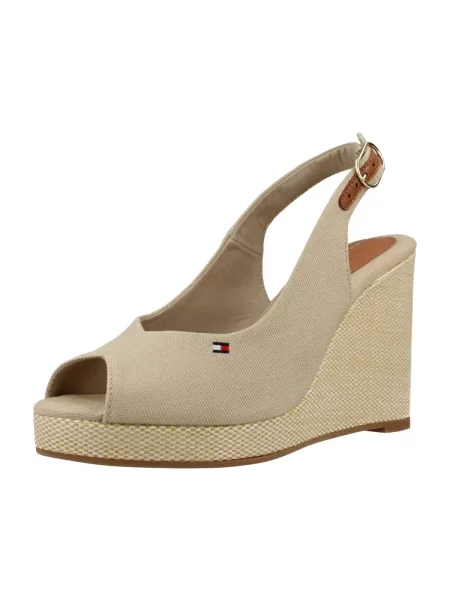 Espadrile Tommy Hilfiger Flag High Wedge Espad Slingback bež