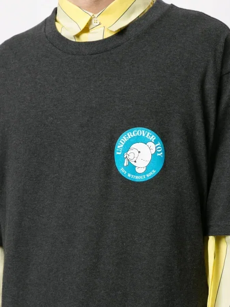Tricou Undercover cu imagine cu decolteu rotund gri