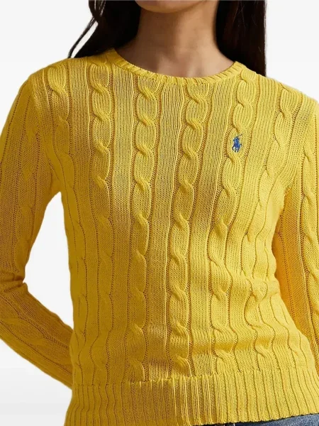 Кариран пуловер Polo Ralph Lauren с V-образно деколте с ресни сиво