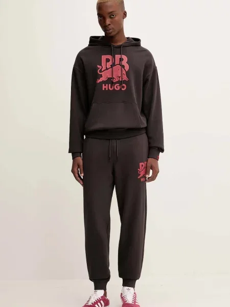 Спортивні штани HUGO з принтом коричневий