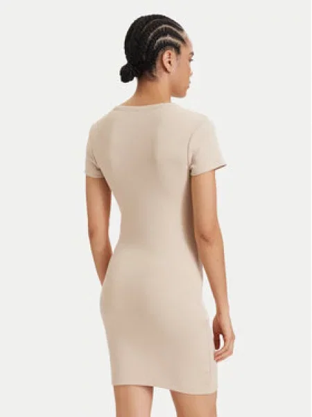 Tommy Jeans bodycon haljina od pamuka s elastanom bež