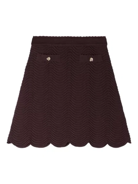 Fustă Sandro tricotate maro