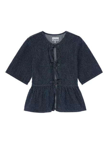 Cu peplum top Ganni cu funde albastru