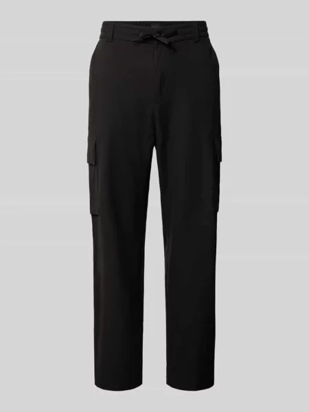 Spodnie cargo o kroju relaxed fit z szlufkami na pasek model SRACKY' Boss Orange czarne