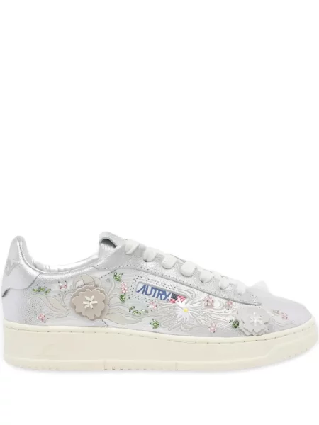 Sneakerși Autry cu model floral argintiu