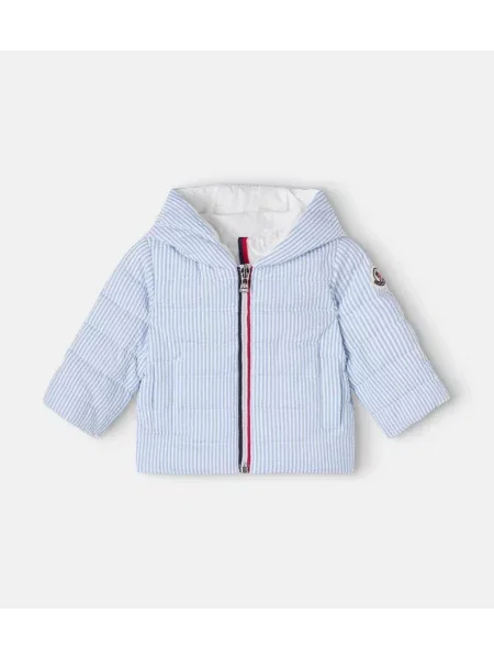 Pūkinė striukė Moncler Enfant mėlyna