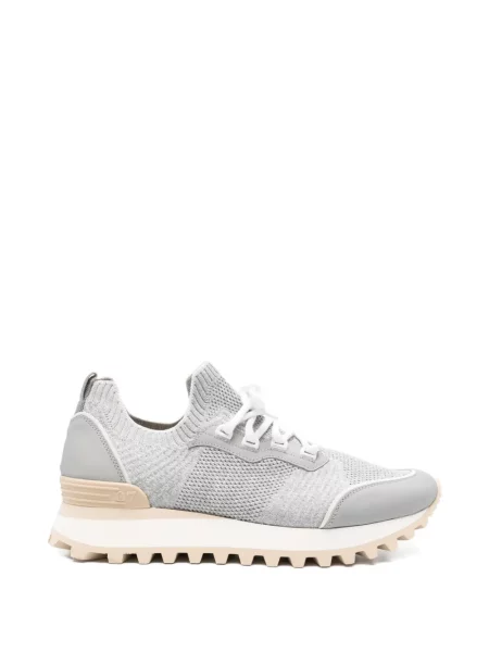 Sneakerși Eleventy cu șireturi din dantelă gri