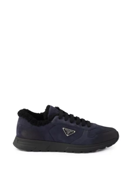 Sneakerși Prada din piele de căprioară albastru