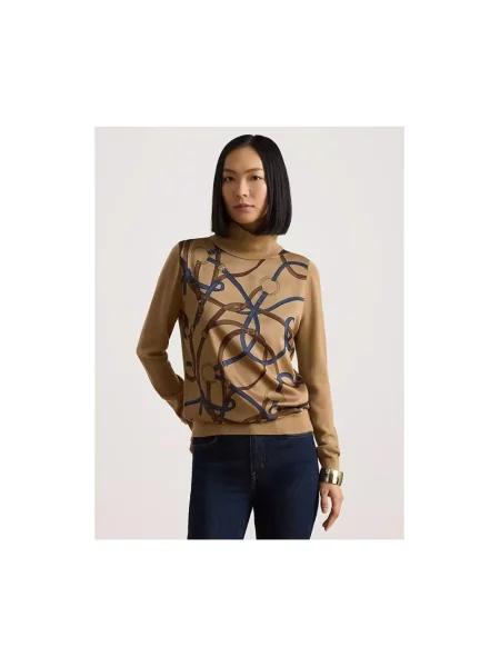 Sweter z golfem Ralph Lauren beżowy