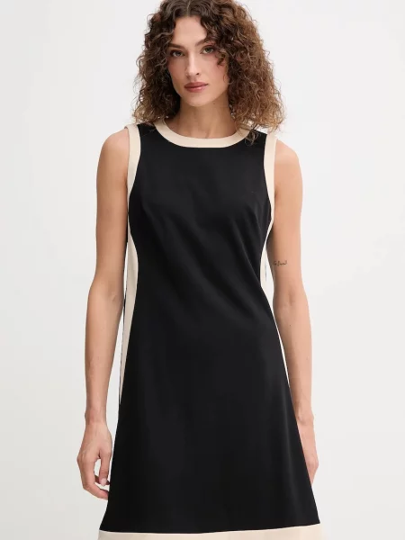 Dkny sukienka mini rozkloszowana czarny