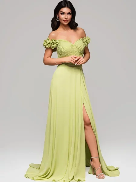 Ombre Rochie de seară limetă verde