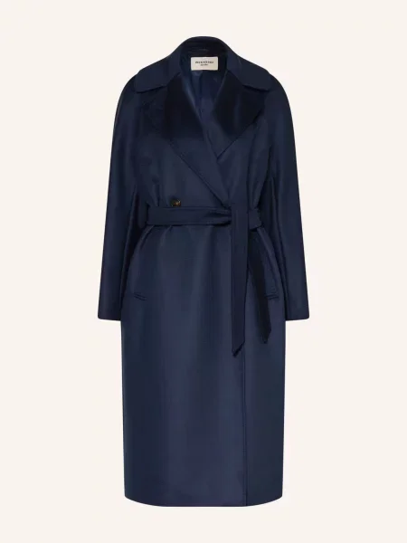 Weekend Max Mara Vlněný Kabát Resina tmavě modrá