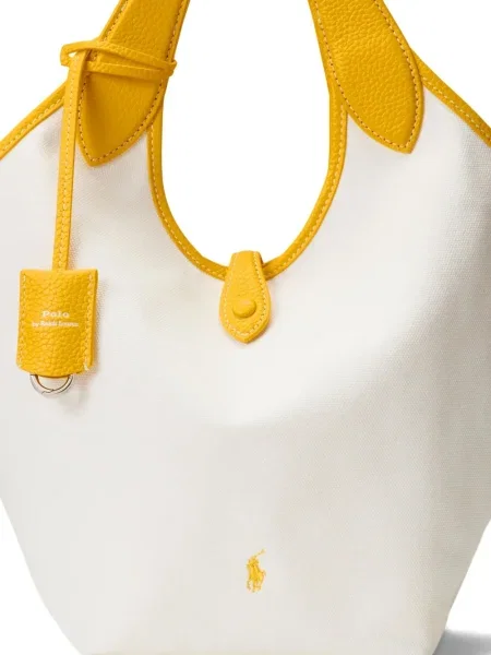 Πλεκτή μακρύς φόρεμα σε στυλ πουκάμισου Polo Ralph Lauren με halter λαιμόκοψη λευκό
