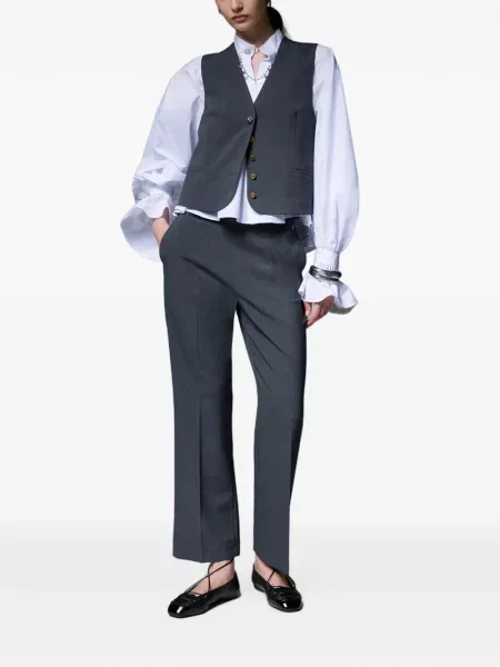 Pantaloni Liu Jo de flanelă gri