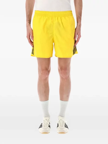 Pantaloni scurți Adidas alergare cu broderie alb
