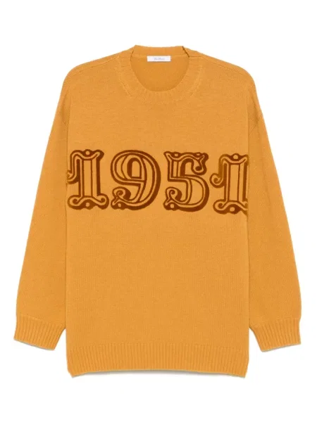 Pulover Max Mara cu decolteu rotund galben