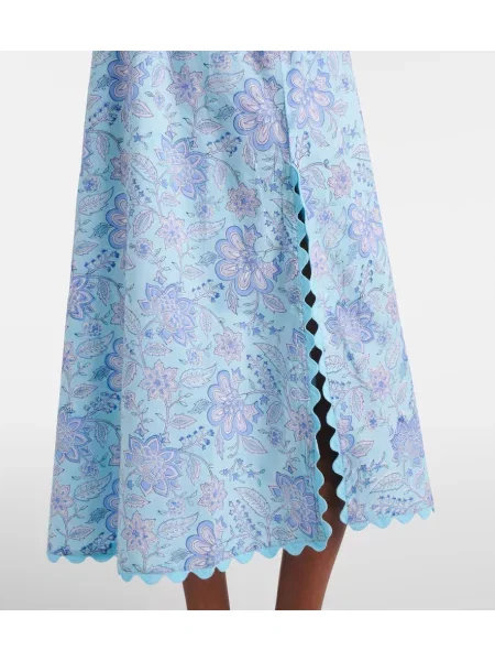 Rochie midi Juliet Dunn cu model floral albastru